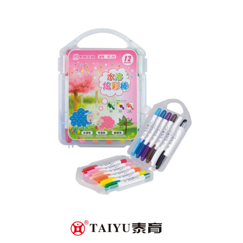 Siswa Menggunakan Crayon 12 Warna Dalam Kotak Pp Smooth Costomized Color Crayon-XC 03